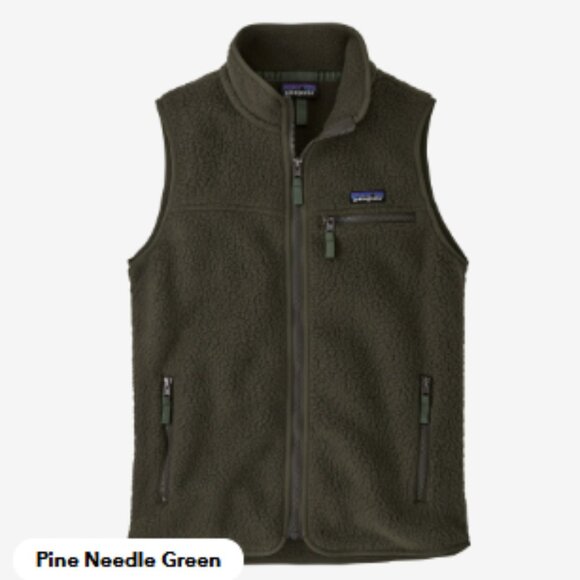 Patagonia Retro Pile Fleece Vest, Pine Needle Green, Women's Medium - Picture 1 of 6